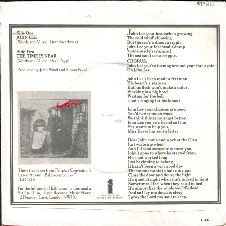  John Lee b/w The Time Is Near