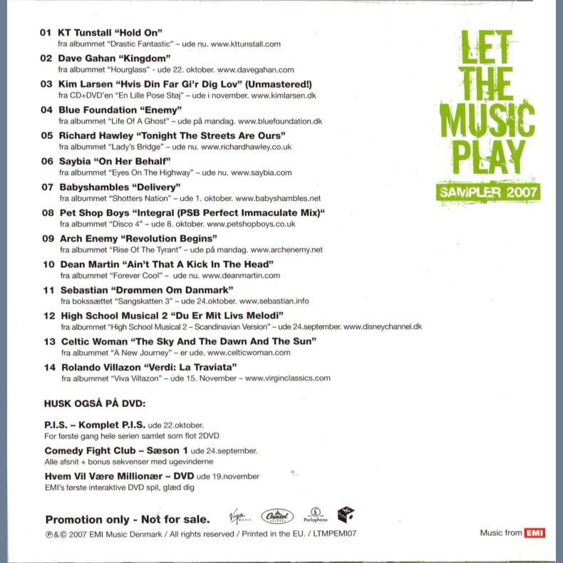p 'Let The Music Play' CD Sampler