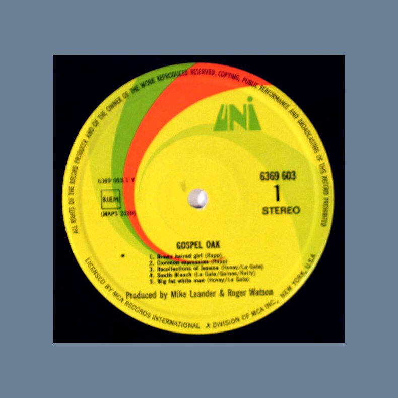 Gospel Oak - Original 1970 German UNI label 9-track LP