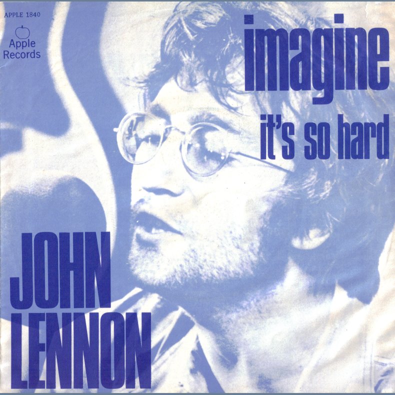 Imagine b/w It's so hard - 1971 Danish Apple label 2-track 7" Single