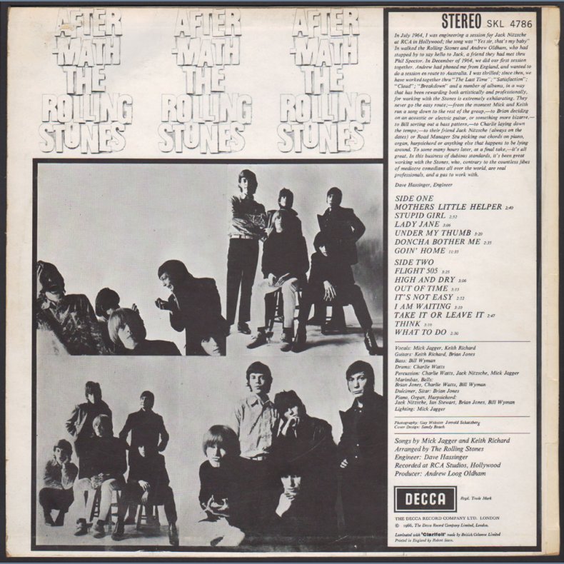 Aftermath - 1968/9 UK 14-track Stereo LP - Nongrooved and unboxed logo Labels  