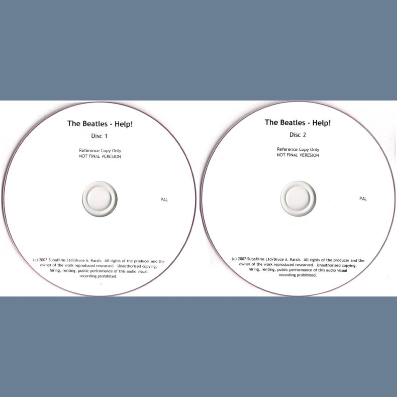 Help! - 2007 UK Subafilms/Abbey Road Interactive advance promotional 2-DVD-R acetate set 