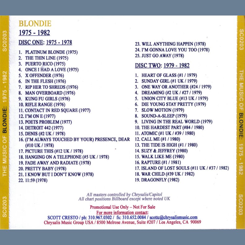 The Music Of Blondie 1975 - 1982