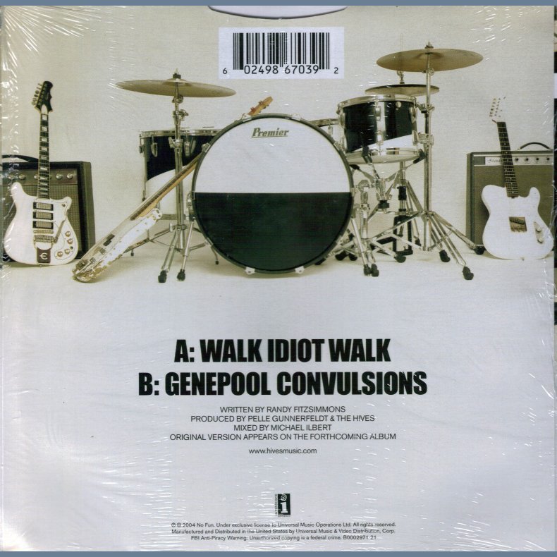 Walk Idiot Walk b/w Genepool Convulsions - US Limited Edition White Vinyl 7" Single