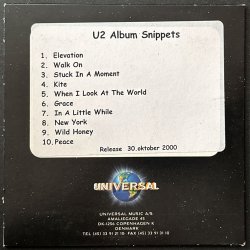 All That You Can't Leave Behind - Album Snippets - 2000 Danish Universal label Promotional Issue CD Acetate