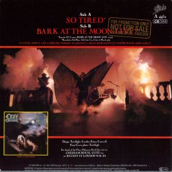 So Tired b/w Bark At The Moon (Live Version)