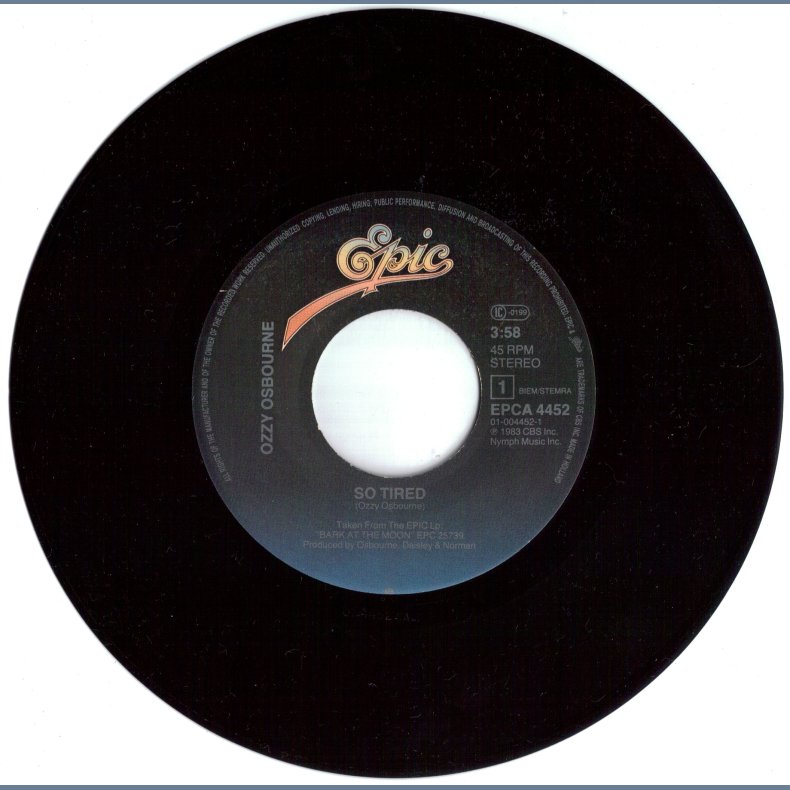 So Tired b/w Bark At The Moon (Live Version)