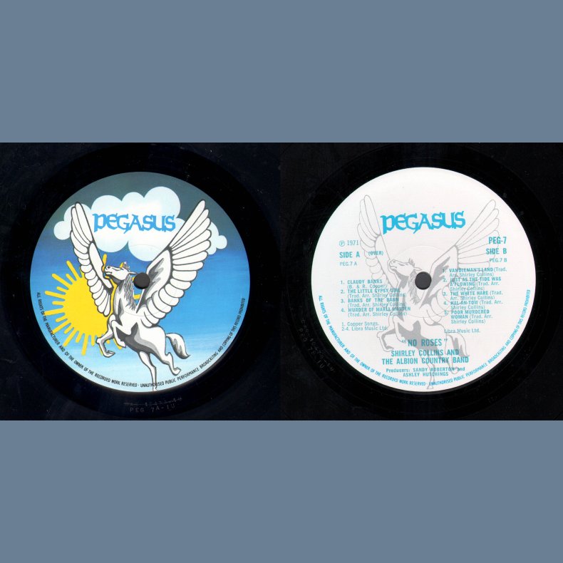 No Roses - Original 1971 UK Pegasus label 9-track LP - A/B-1U matrix endings
