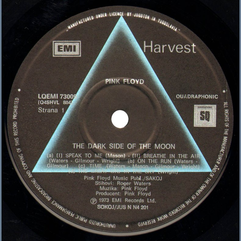 The Dark Side Of The Moon - Yoguslavian Quadrophonic Pressing