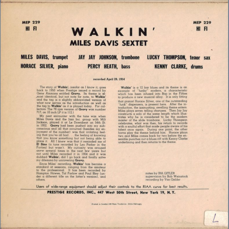 Walkin' (Part1) b/w Walkin' (Part 2)