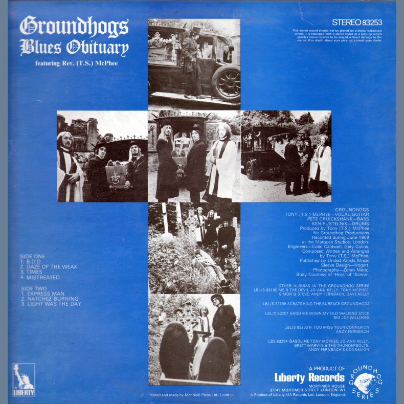 The Groundhogs Blues Obituary - UK 2nd Pressing