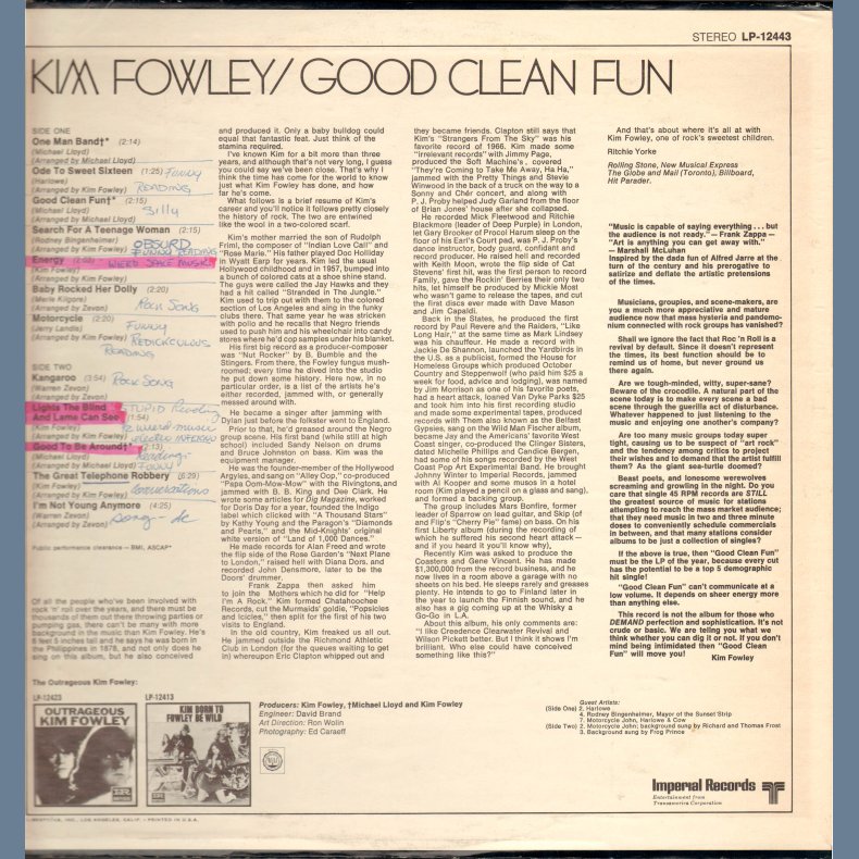 Good Clean Fun - Original US Pressing