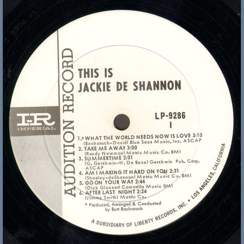 This Is Jackie De Shannon - Original US White Label Audition Issue