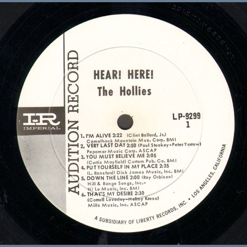 Hear! Here! - Original US White Label Audition Mono Issue
