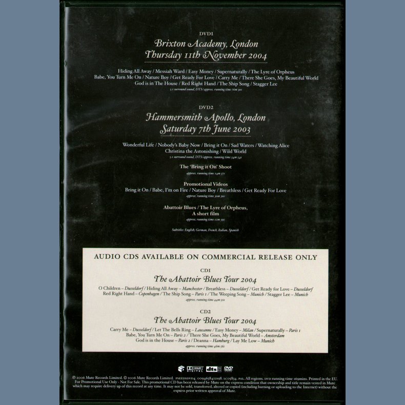 The Abattoir Blues Tour - Promotional Issue