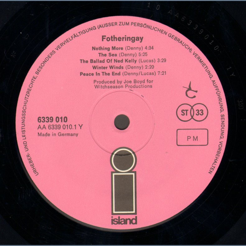 Fotheringay - Original 1971 German Island label 9-track LP