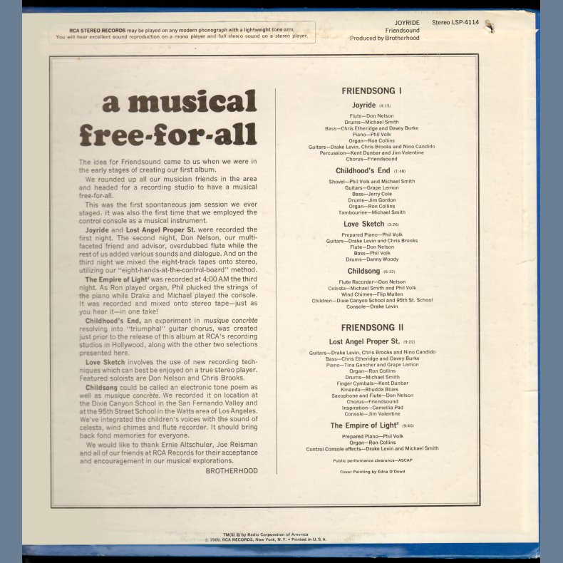 Friend Song - Original US Pressing