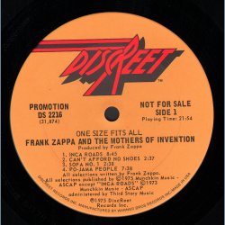 One Size Fits All - Original US Promotional Issue