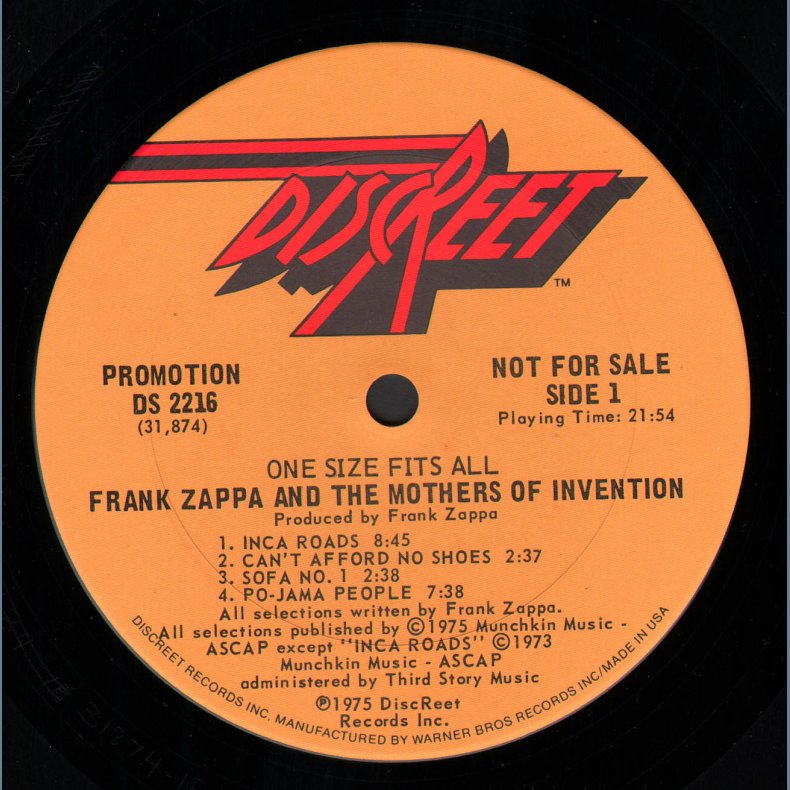 One Size Fits All - Original US Promotional Issue