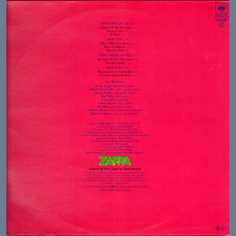 Joe's Garage Acts II &amp; III - Original Dutch Issue