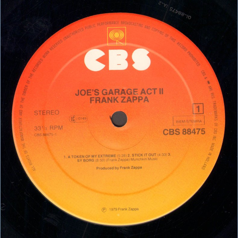 Joe's Garage Acts II &amp; III - Original Dutch Issue