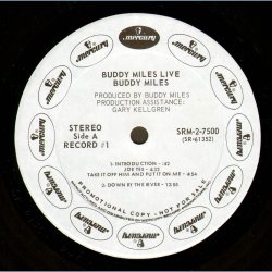 Buddy Miles Live - Original US White Label Promotion Issue