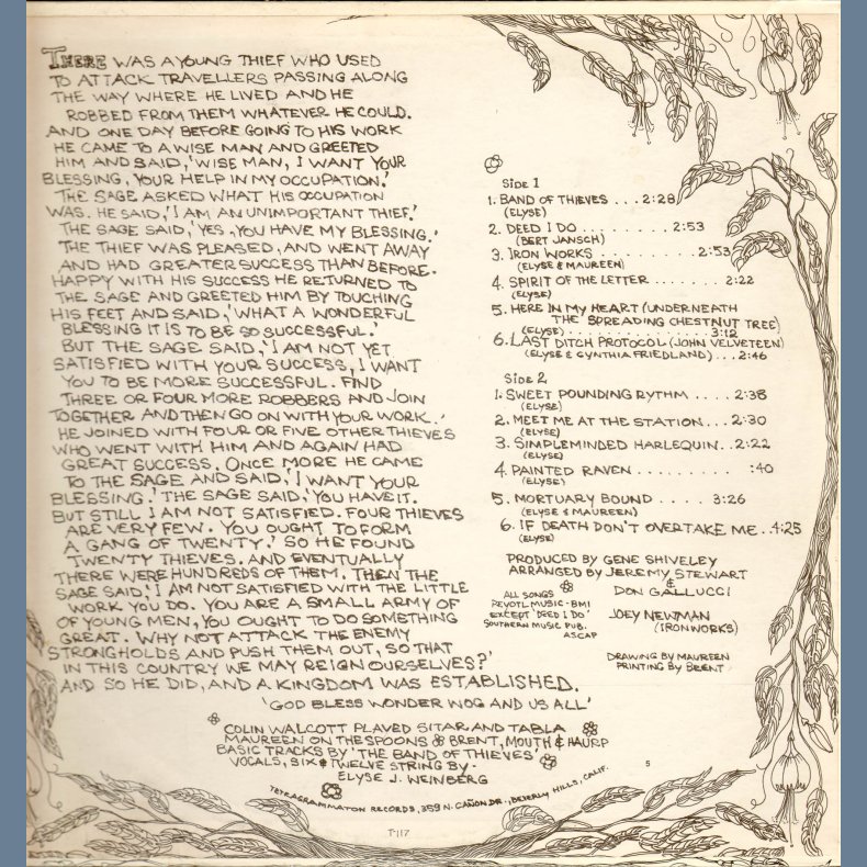 Elyse - Original 1968 US White Label Promotional Issue 12-track LP