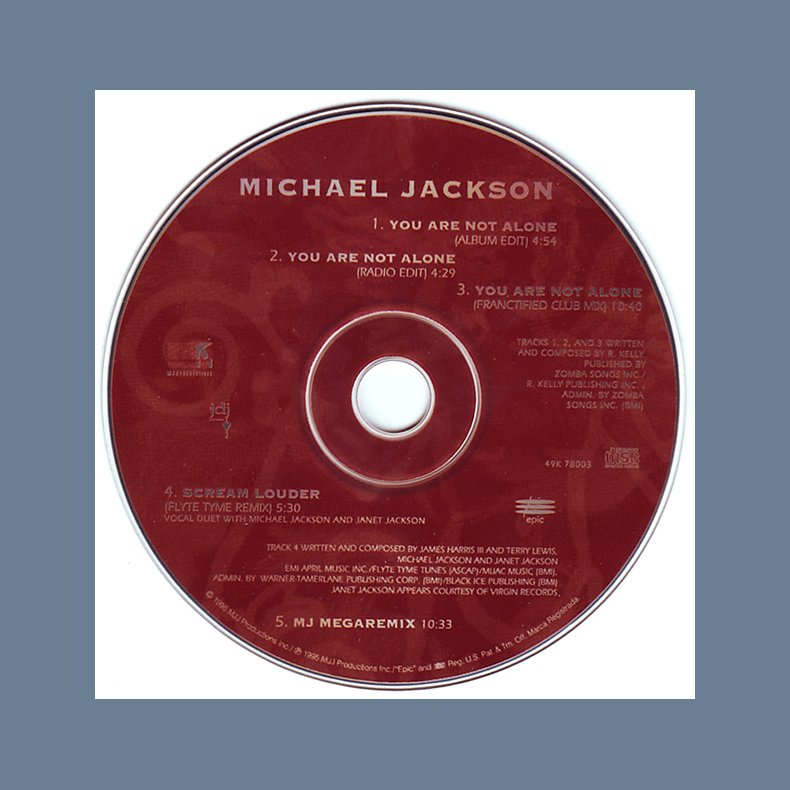 You Are Not Alone - The Remixes - 1995 US Epic label 5-track CD Single