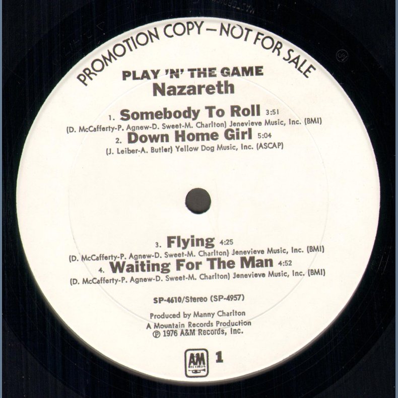 Play'n'The Game - Original US White Label promotional Issue