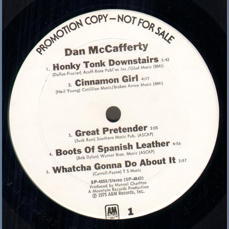 Dan McCafferty - Original US White Label Promotional Issue