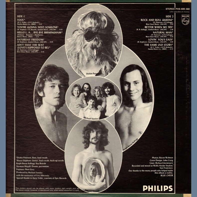 Blue Cheer - Original 1970 US Philips label 10-track LP