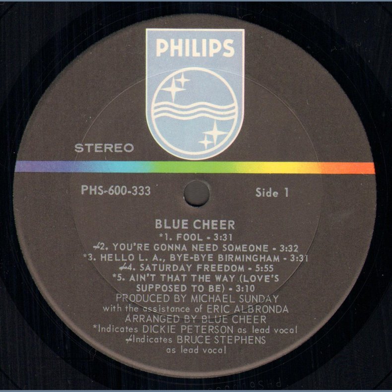Blue Cheer - Original 1970 US Philips label 10-track LP
