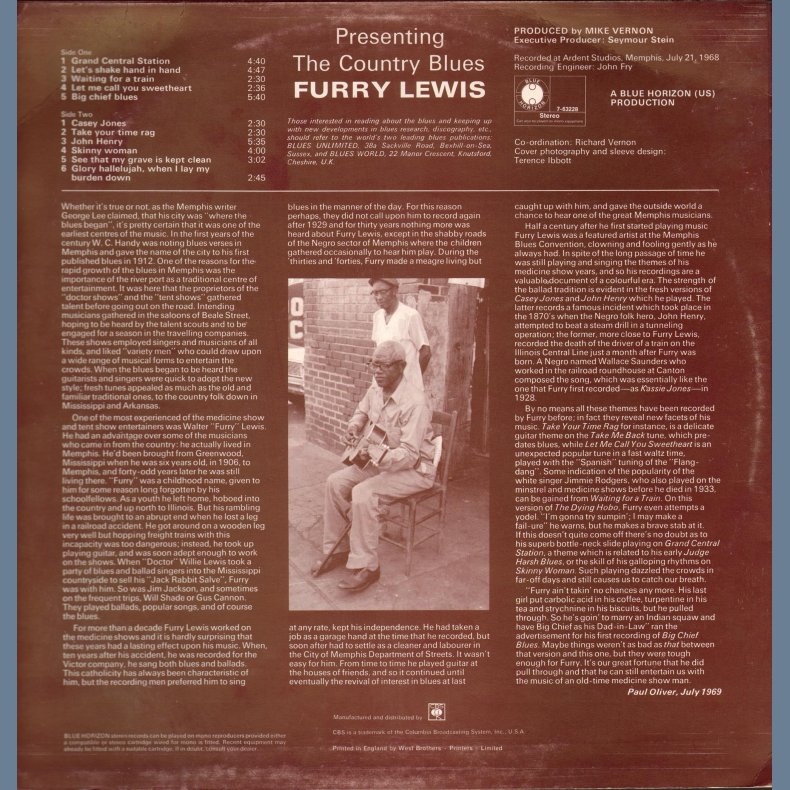 Presenting The Country Blues - original UK pressing