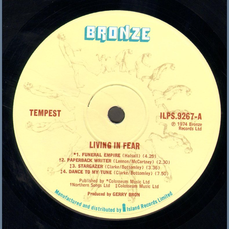 Living In Fear - Original 1974 UK Bronze label 8-track Vinyl LP