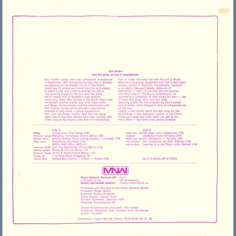 Live In Scandinavia - Original Swedish Pressing