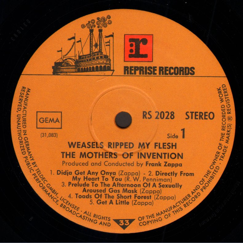 Weasels Ripped My Flesh - Original 1970 German Reprise label 6-track Stereo LP - Alternate Artwork