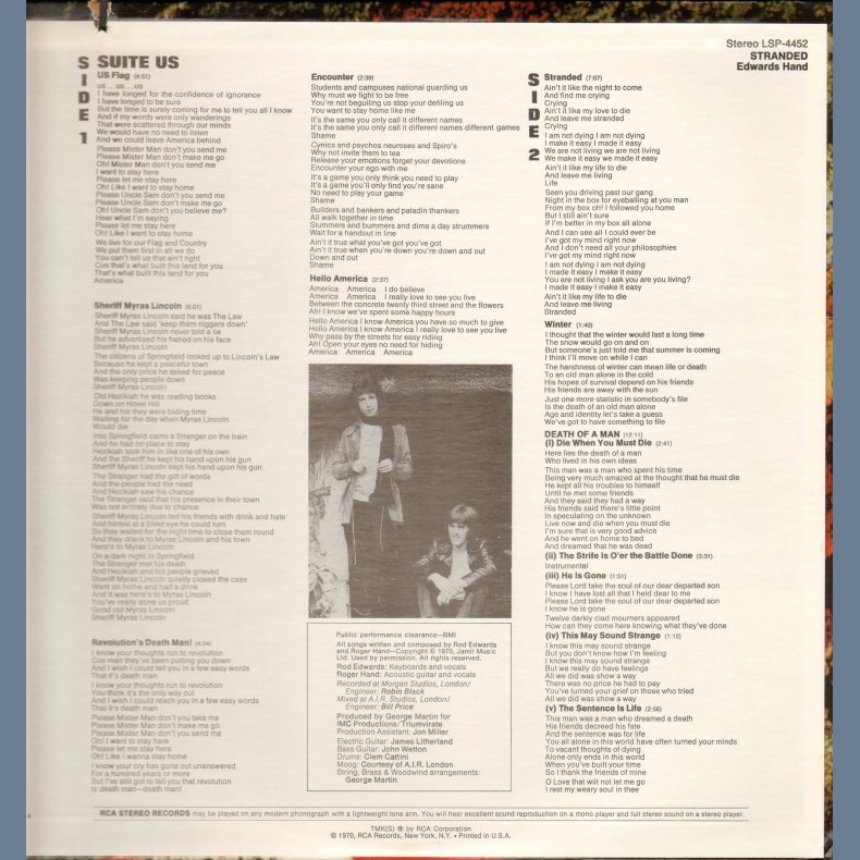 Stranded - Original 1970 US RCA Victor label 8-track LP