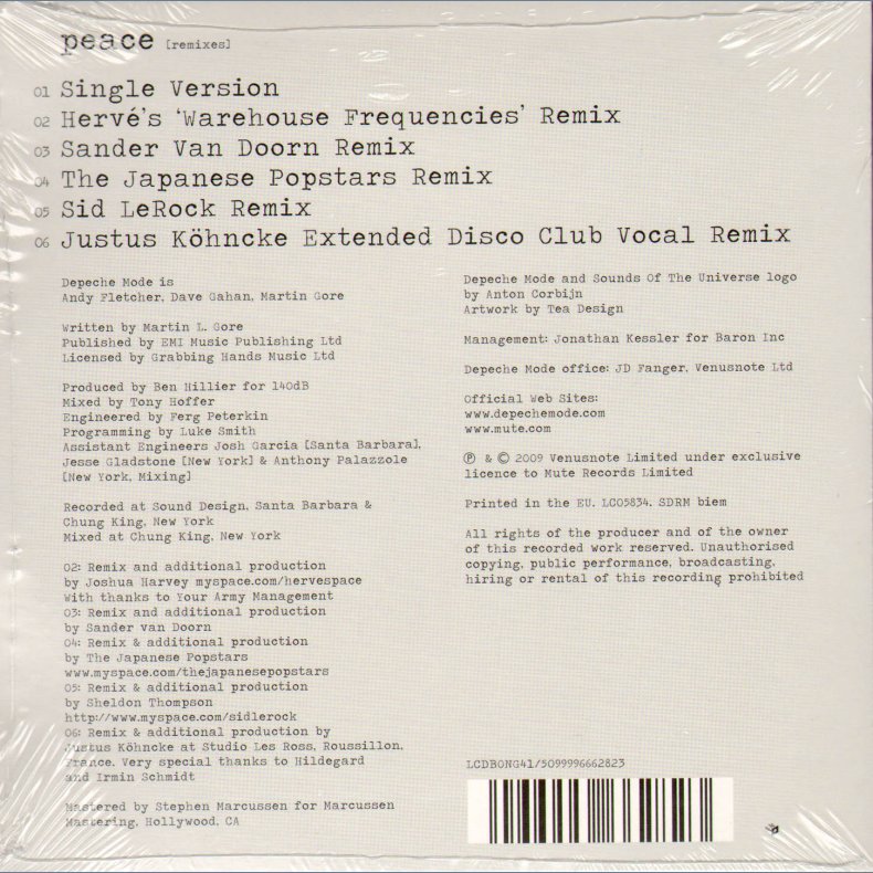 Peace - 6-track Limited Edition Remix Issue