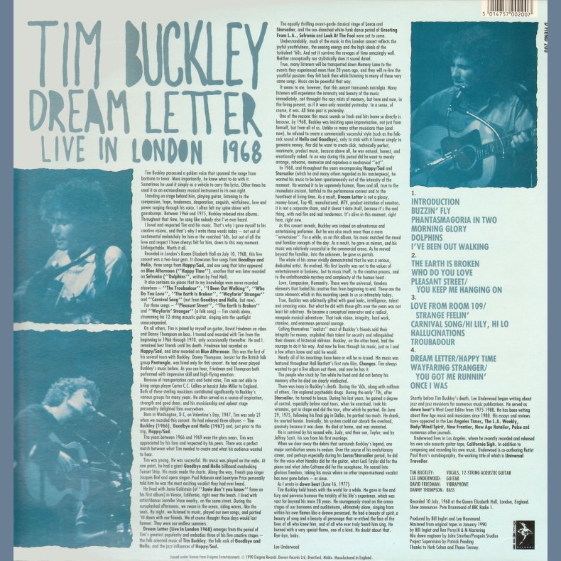 Dream Letter - Live In London 1968 - Original UK Issue