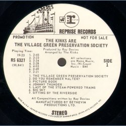 The Kinks Are The Village Green Preservation Act Society - Original US White Label promotional Issue