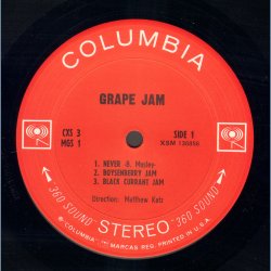 Grape Jam - Original 1968 US Columbia label 5-track LP - 360" Sound labels