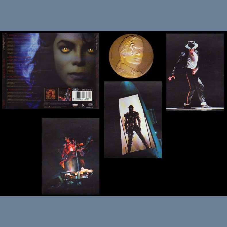 HIStory/Ghosts - 1997 Austrian pressed Epic label 5-track CD Single - incl. postcards &amp; sticker