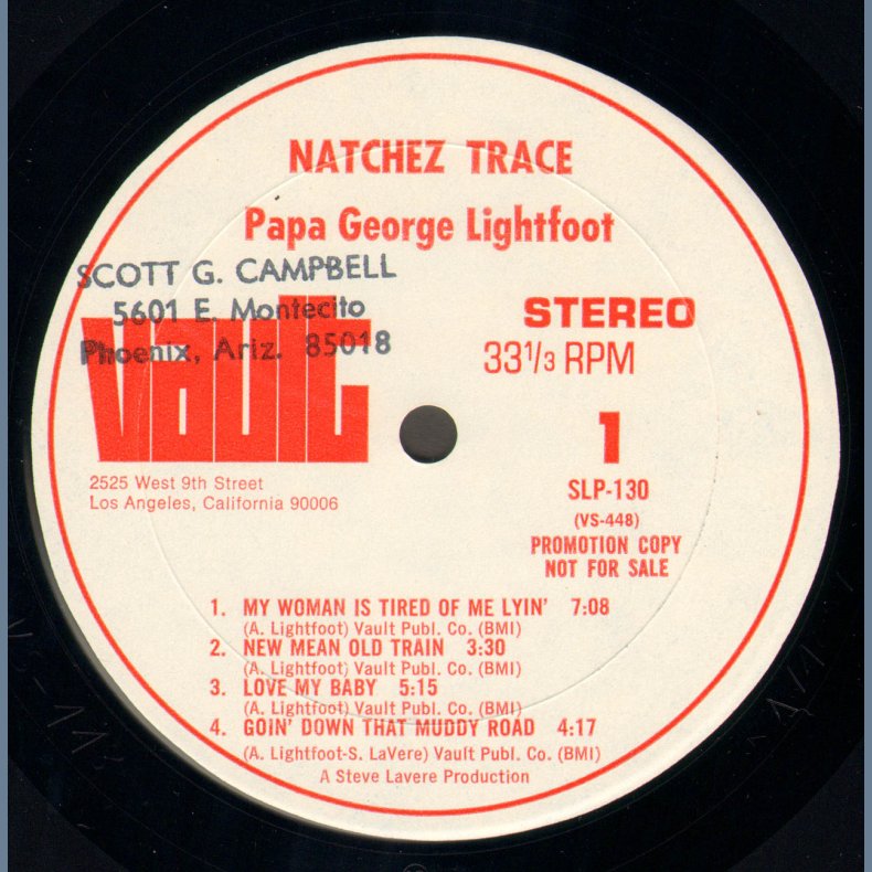 Natchez Trace - Original US White Label Promotional Issue