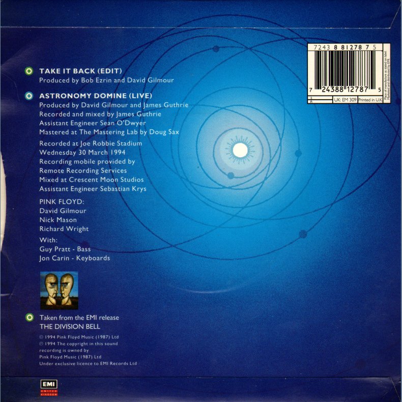 Take It Back - Original 1994 UK EMI label 2-track Limited edition Clear Crimson Coloured 7"