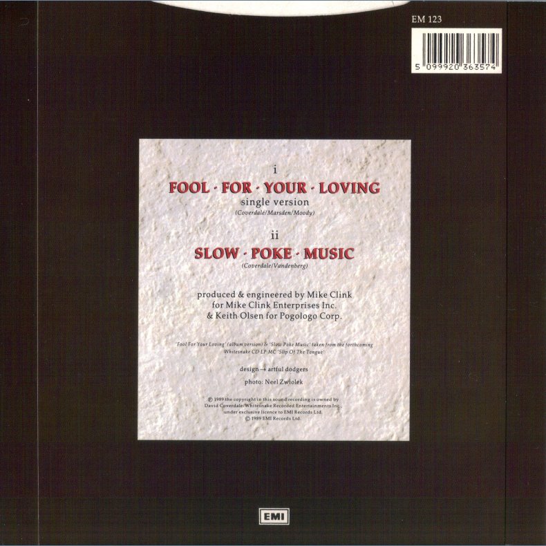 Fool For Your Loving (Single Version) b/w Slow Poke Music