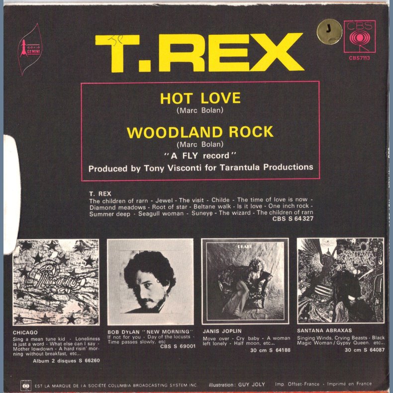Hot Love b/w Woodland Rock - Original French Issue