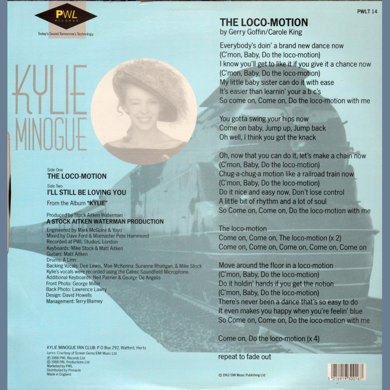 The Locomotion - Original UK 12" Vinyl Issue