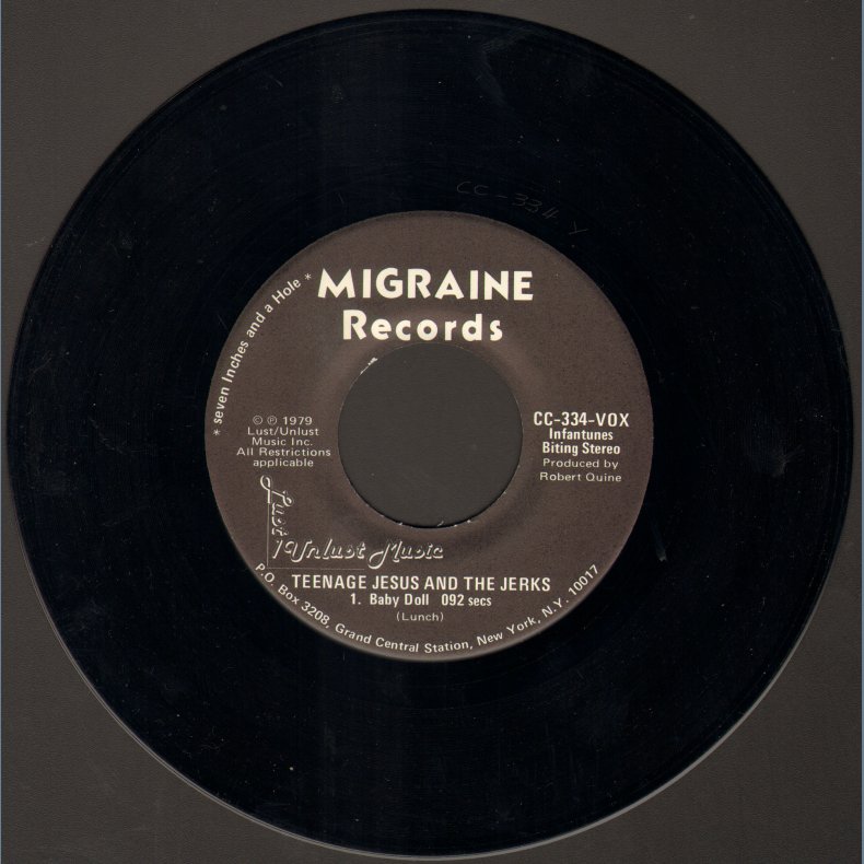 Baby Doll b/w Freud In Flop &amp; Race Mixing - Original 1979 US Migraine label 3-track 7"