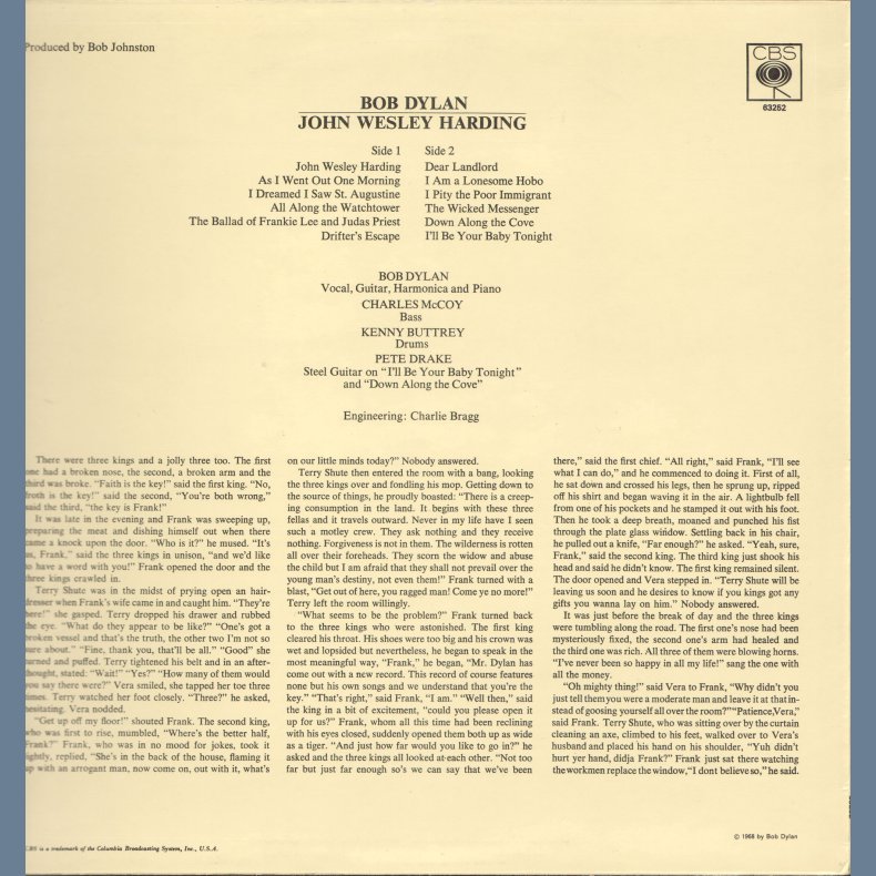 John Wesley Harding - Start 1970ies UK Issue