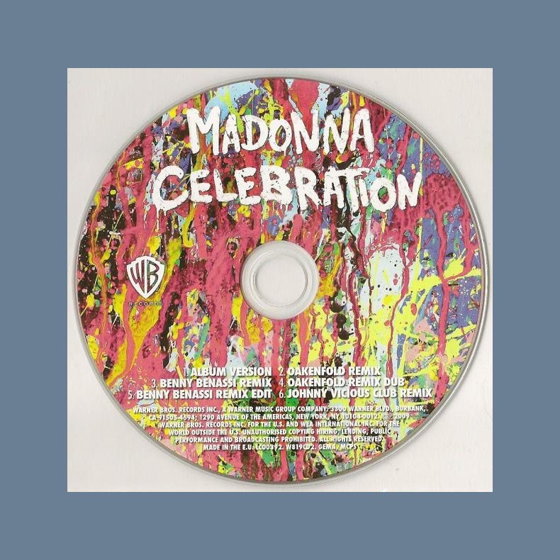 Celebration - 2009 UK Warner Bros label 6-track remix CD-single